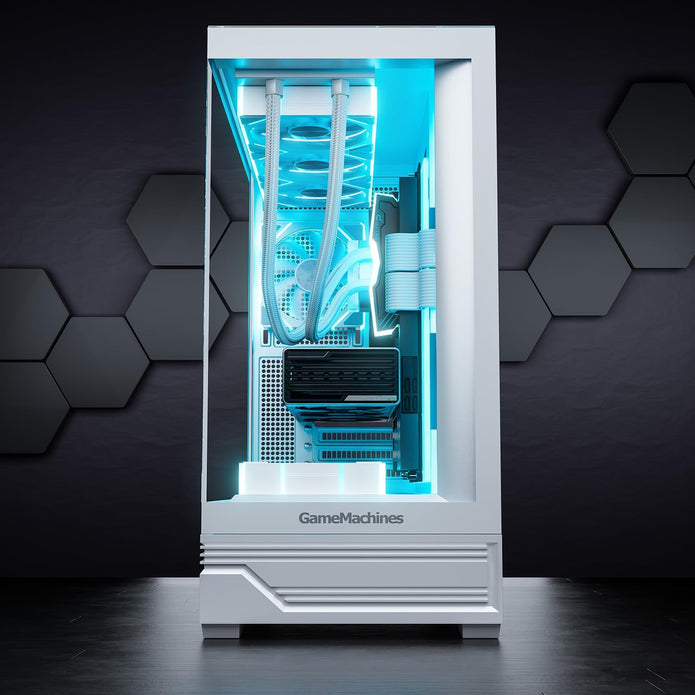 Gamemachines Apex Snow Edition - Gaming PC - Wasserkühlung - AMD Ryzen 7 7700 - NVIDIA RTX 5060 Ti - 1000GB SSD - 32GB RGB DDR5 - WLAN - Windows 11 Pro