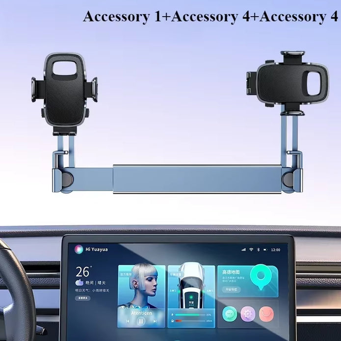 Eary Dual-Position Car Screen Phone Holder Metal Bracket 360° Adjustable Stand Fit for Tesla Model 3 Y Highland Car Accessories