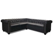 Chesterfield-Ecksofa 5-Sitzer Kunstleder Schwarz