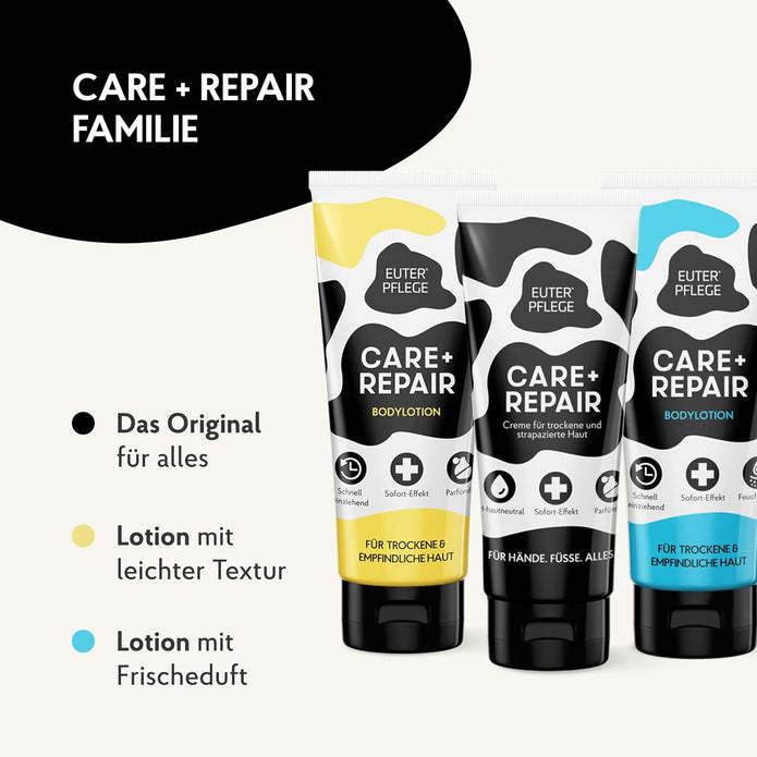 EUTERPFLEGE Care + Repair Creme, 200Ml, Intensive Pflege Für Trockene Haut, Feuchtigkeitscreme Für Hand Und Körper, Parfümfrei, Allergiker Geeignet
