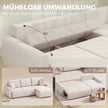 Ecksofa Mit Schlaffunktion L-Form 3-Sitzer Sofa Mit Umkehrbarer Chaiselongue