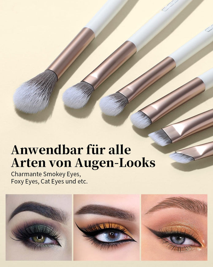EIGSHOW Make-Up Pinselset,15-Teilig MUA PRO Serie Profi Pinsel Mit Silberionen-Borsten Für Foundation,Pulver,Rouge,Highlighter,Concealer,Lidschatten&Eyeliner,Reise-Geschenkset (Champagner Gold)