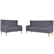 2-Tlg. Sofa-Set Stoff Grau