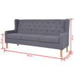 2-Tlg. Sofa-Set Stoff Grau