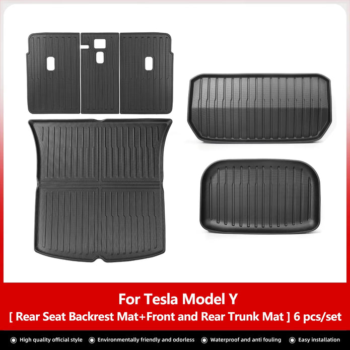 for Tesla Model Y Rear Seat Backrest Protective Pad Trunk Mat Anti-Kick Pad Car Interior Accessories 2021-2024