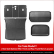 for Tesla Model Y Rear Seat Backrest Protective Pad Trunk Mat Anti-Kick Pad Car Interior Accessories 2021-2024