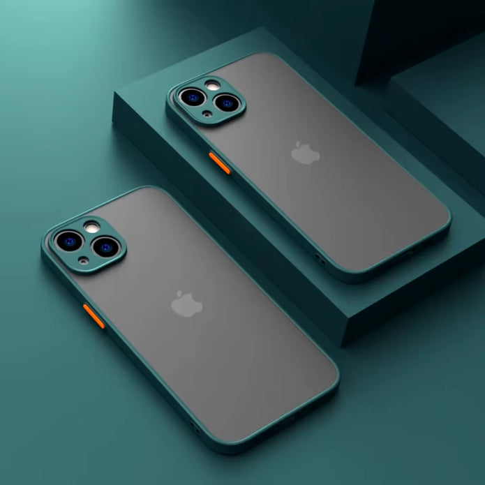 Shockproof Armor Matte Case for Iphone 16 15 14 plus 13 11 12 Pro Max Luxury Silicone Bumper Clear Hard PC Back Cover Capa