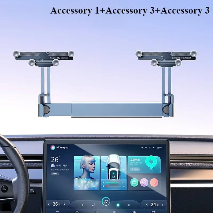 Eary Dual-Position Car Screen Phone Holder Metal Bracket 360° Adjustable Stand Fit for Tesla Model 3 Y Highland Car Accessories