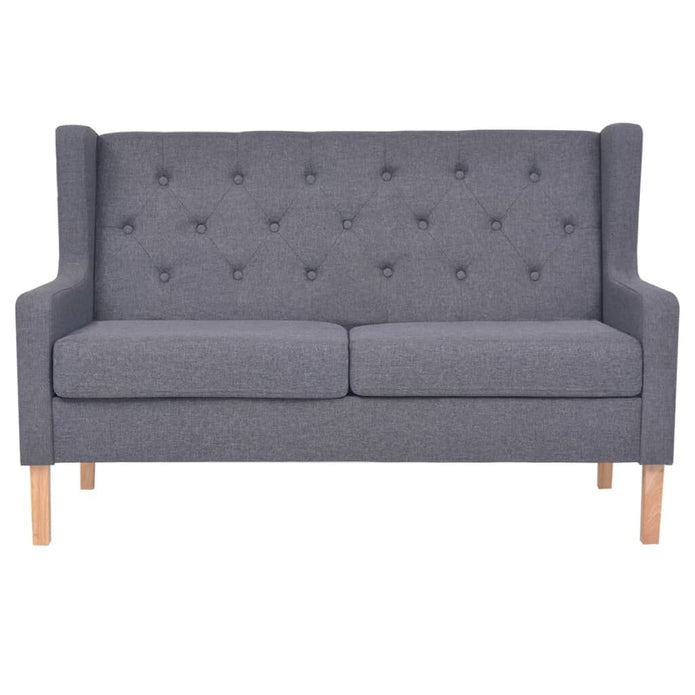 2-Tlg. Sofa-Set Stoff Grau
