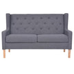 2-Tlg. Sofa-Set Stoff Grau