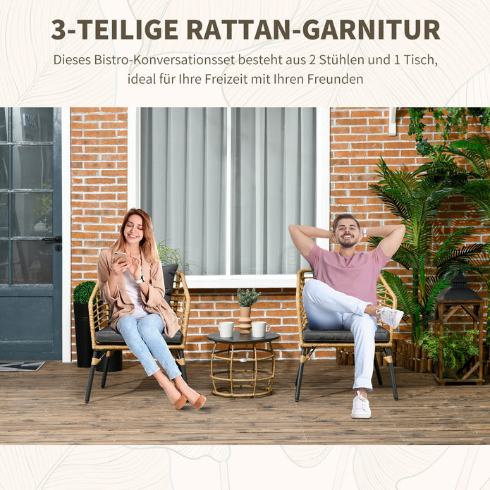 Outsunny Rattan Gartenmöbel-Se