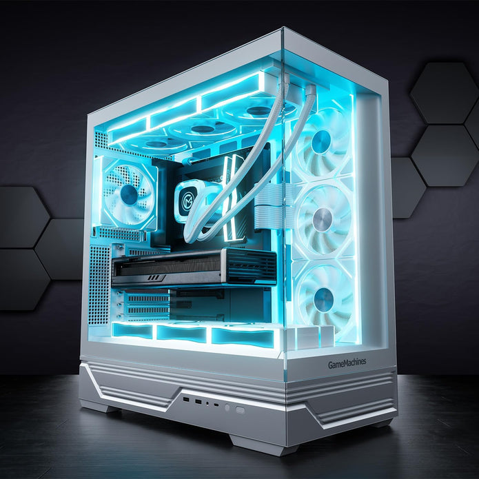 Gamemachines Apex Snow Edition - Gaming PC - Wasserkühlung - AMD Ryzen 7 7700 - NVIDIA RTX 5060 Ti - 1000GB SSD - 32GB RGB DDR5 - WLAN - Windows 11 Pro