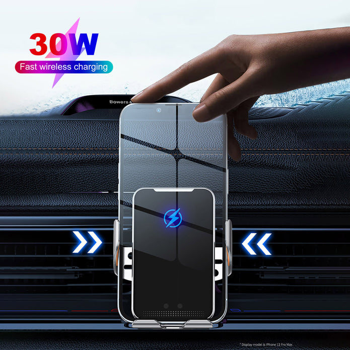 30W Schnelles Drahtloses Autoladegerät Automatische Klemme Telefonhalteru