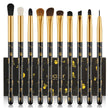 Docolor Gothic Lidschatten Pinselset 10 Stück Totenkopf-Druck Augen Make up Pinsel Augenpinsel Set Für Lidschatten Augenbraue Eyeliner Blending