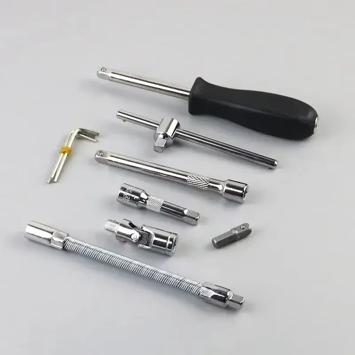 46Pcs Socket Set Car Repair Tool Ratchet Wrench Pawl Spanner Screwdriver Professional Metalworking Kit