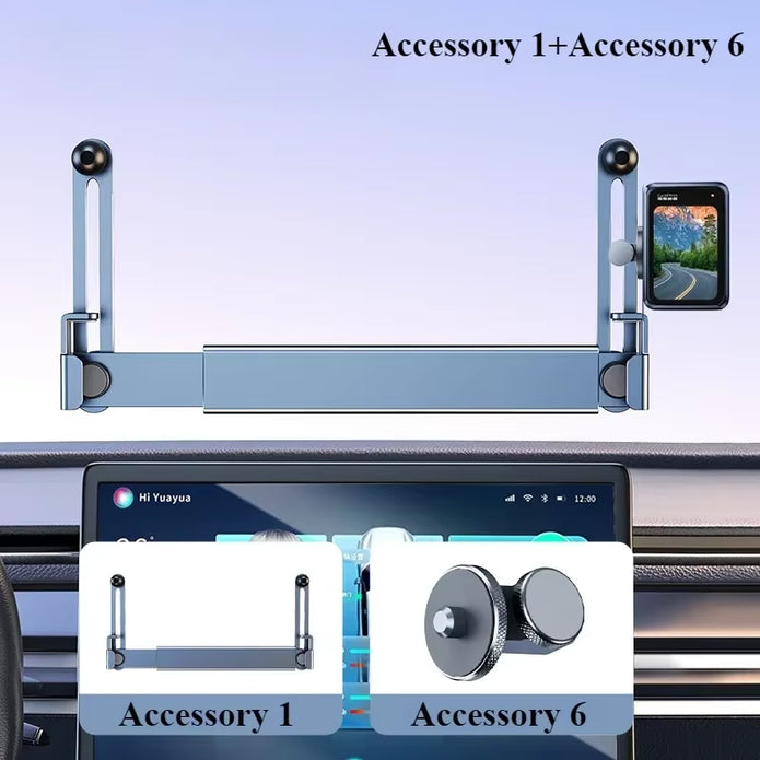 Eary Dual-Position Car Screen Phone Holder Metal Bracket 360° Adjustable Stand Fit for Tesla Model 3 Y Highland Car Accessories