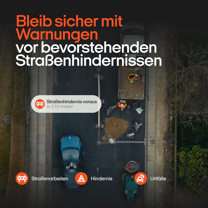 OOONO Co-Driver NO1: Warnt Vor Tempo-Kontrollen Und Gefahren Im Straßenverkehr in Echtzeit - Automatisch Aktiv Nach Verbindung Zum Smartphone Über Bluetooth
