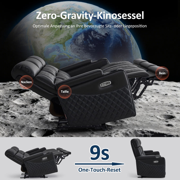 M Mcombo 3 Sitzer Fernsehsessel Elektrisch 7705 (Schwarz)