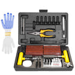 Reifen Reparaturset, 100 TLG. Autoreifen Mit Reifendruckmesser, Handschuhe Und 35 Zubehör, Flickset Für Autos, Fahrräder, Motorrad, Traktor, Lastwagen
