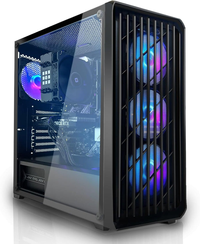 SYSTEMTREFF Basic Gaming PC AMD Ryzen 7 5700G 8X4.6Ghz | Radeon RX Vega 8 4K HDMI DX12 | 1TB M.2 Nvme | 32GB DDR4 RAM | Windows 11 | WLAN Desktop Computer Rechner Für Gamer, Zocker