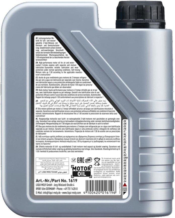 LIQUI MOLY Motorbike 2T Basic Scooter 1L – Hochleistungs 2-Takt Motoröl für Roller, Scooter & Motorräder | Art.-Nr. 1619