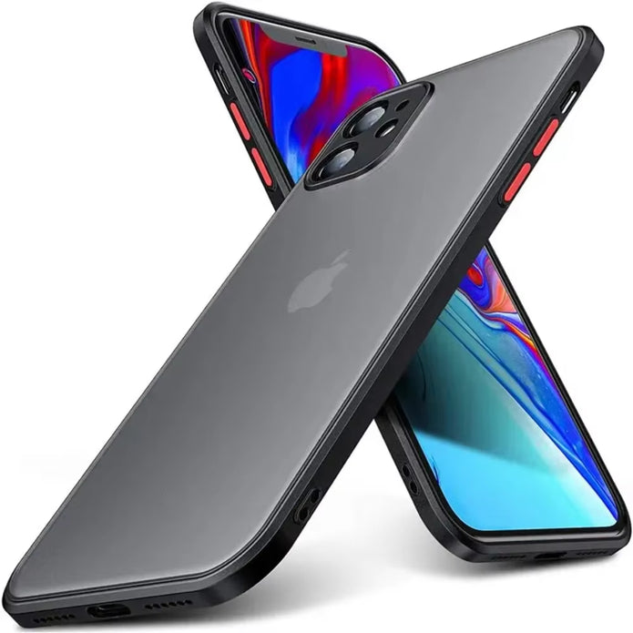 Shockproof Armor Matte Case for Iphone 16 15 14 plus 13 11 12 Pro Max Luxury Silicone Bumper Clear Hard PC Back Cover Capa