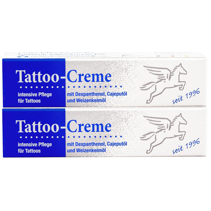 Pegasus Pro Tattoo-Creme 2Er-Set, Tägliche Pflege & Aftercare, Feuchtigkeitsspendend Mit Cajeputöl, Je 25Ml - Optimaler Tattooschutz, Made in Germany