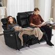 M Mcombo 2 Sitzer Fernsehsessel Elektrisch Mit Konsole 7705 (Schwarz)