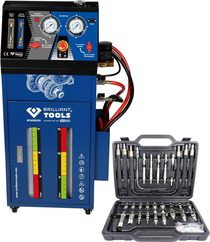 BRILLIANT TOOLS BT626050 Getriebe-Spülgerät Mit Adapter-Satz [Powered by KS TOOLS]