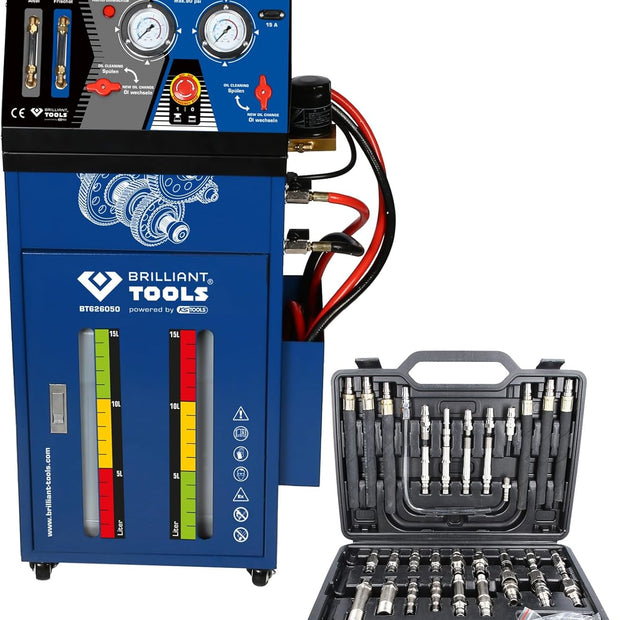 BRILLIANT TOOLS BT626050 Getriebe-Spülgerät Mit Adapter-Satz [Powered by KS TOOLS]