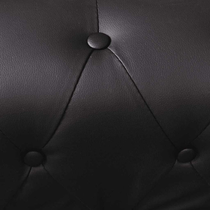Chesterfield-Ecksofa 5-Sitzer Kunstleder Schwarz