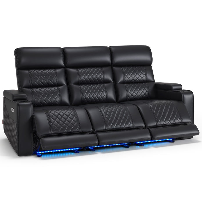 M Mcombo 3 Sitzer Fernsehsessel Elektrisch 7705 (Schwarz)