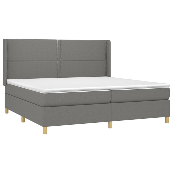 Boxspringbett Mit Matratze Dunkelgrau 200X200 Cm Stoff