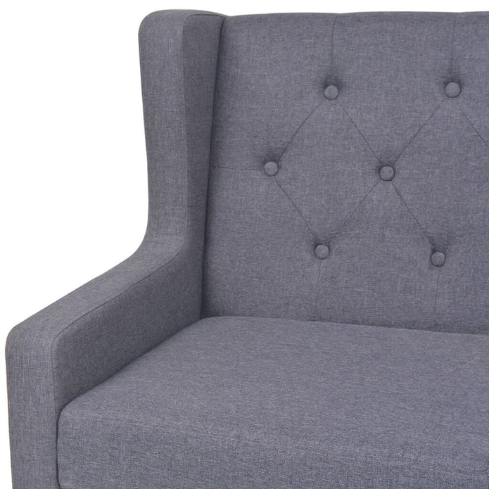 2-Tlg. Sofa-Set Stoff Grau