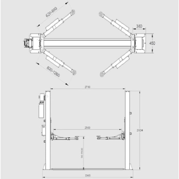 REDATS 2 Säulen Kfz Hebebühne 4000Kg 230V Automatisch - All Inclusive -