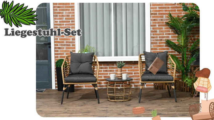 Outsunny Rattan Gartenmöbel-Se