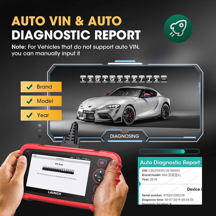 LAUNCH CRP129X OBD2 Diagnose Android,4 Systemdiagnosen Mit Öl-Reset,Epb / SAS / TPMS Und Gasannahme,Autovin Für Kleine Läden Und Heimwerker (Upgrade Von CRP129)