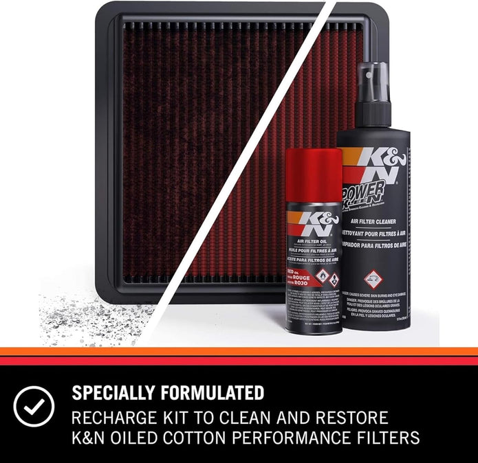 K&N Luftfilter Reinigungskit 99-5003EU – Luftfilter Reiniger & Filteröl für wiederverwendbare Sportluftfilter