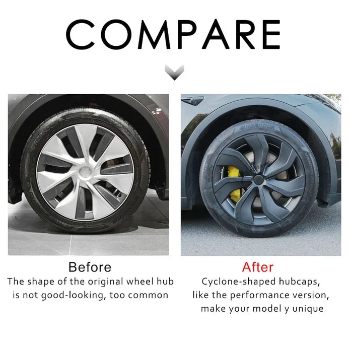 4PCS Hub Cap Performance Replacement Wheel Cap Automobile Hubcap Full Rim Cover Accessories for Tesla Model Y 19 Inch 2017-2024