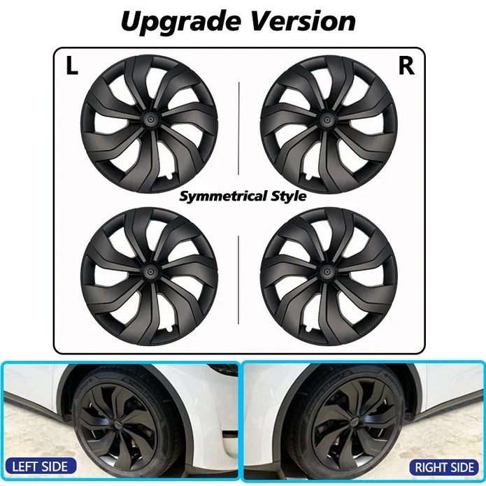 4PCS Hub Cap Performance Replacement Wheel Cap Automobile Hubcap Full Rim Cover Accessories for Tesla Model Y 19 Inch 2017-2024