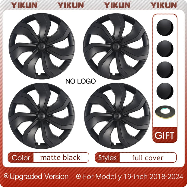 4PCS Hub Cap Performance Replacement Wheel Cap Automobile Hubcap Full Rim Cover Accessories for Tesla Model Y 19 Inch 2017-2024