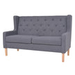 2-Tlg. Sofa-Set Stoff Grau