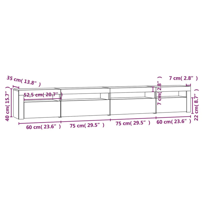 TV Schrank Mit Led-Leuchten Lowboard Fernsehschrank Mehrere Auswahl Vidaxl