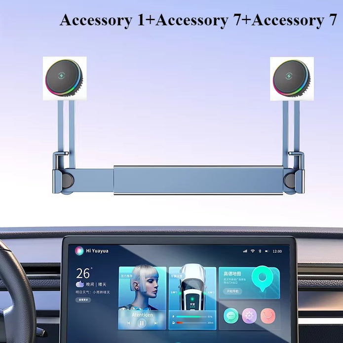 Eary Dual-Position Car Screen Phone Holder Metal Bracket 360° Adjustable Stand Fit for Tesla Model 3 Y Highland Car Accessories