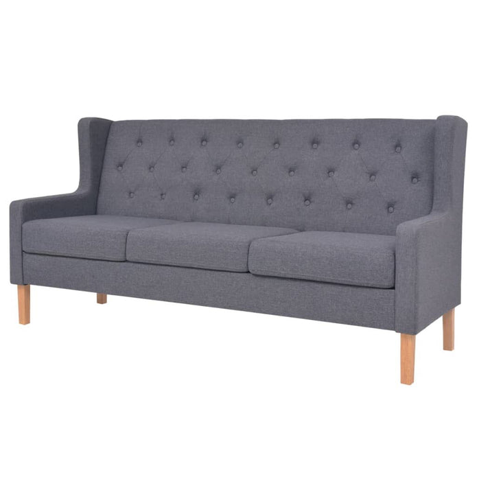 2-Tlg. Sofa-Set Stoff Grau