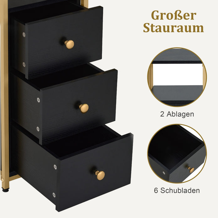 M Mcombo Schreibtisch Mit 6 Schubladen, Nageltisch Manikürtisch, 2425