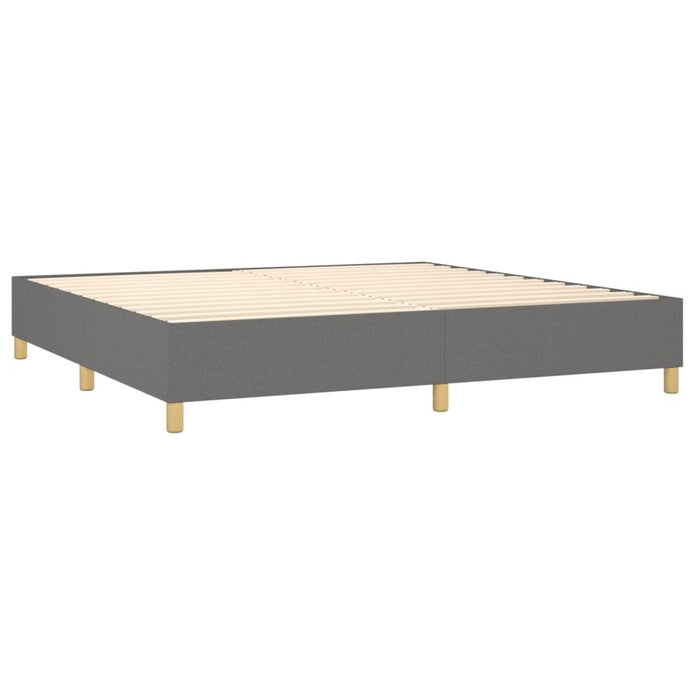 Boxspringbett Mit Matratze Dunkelgrau 200X200 Cm Stoff