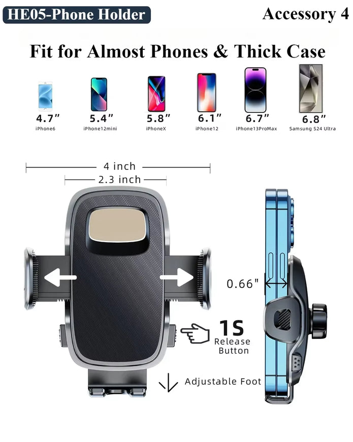 Eary Dual-Position Car Screen Phone Holder Metal Bracket 360° Adjustable Stand Fit for Tesla Model 3 Y Highland Car Accessories