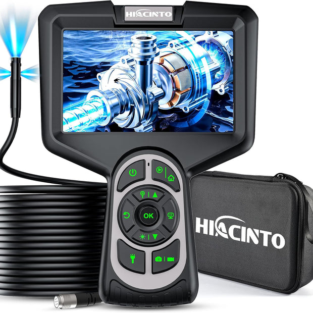 Endoskopkamera Mit Licht 20M, 5-Zoll-Ips- Bildschirm DREI Linsen Endoskop, IP68 Wasserdicht Rohrkamera, 8Mm Schlangenkamera, 1080P HD Digital Inspektionskamera, 32GB (Abnehmbares Kabel)