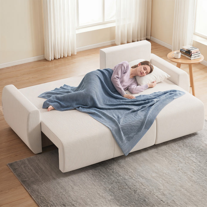 Ecksofa Mit Schlaffunktion L-Form 3-Sitzer Sofa Mit Umkehrbarer Chaiselongue